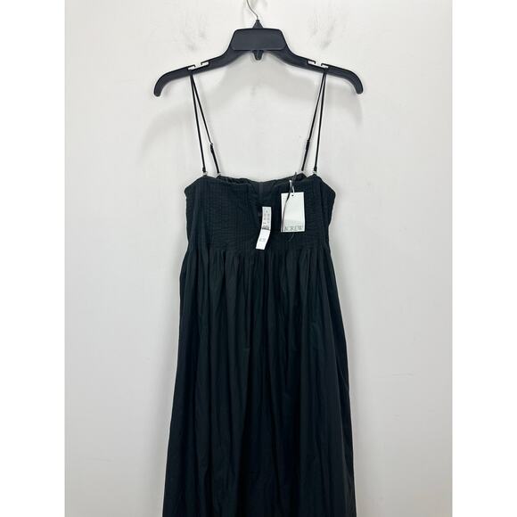 J.Crew Collection Strapless Notched Maxi Dress Cotton Formal Black US 4 NWT - Picture 6 of 13